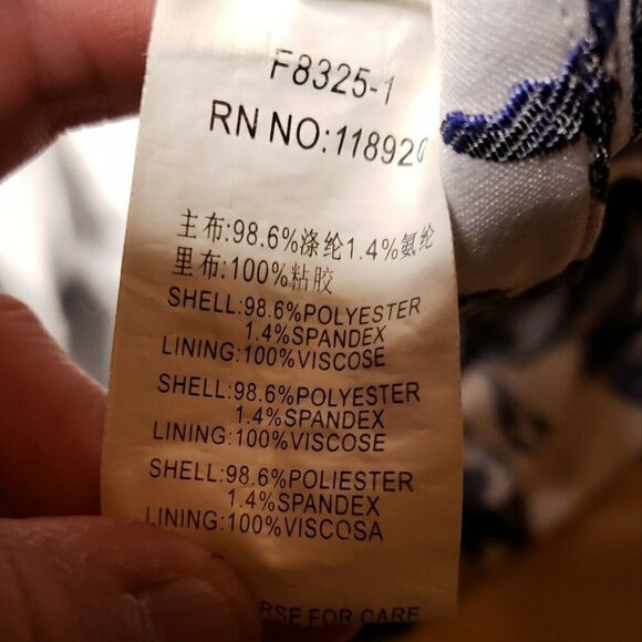 FRNCH women's blue floral brocade lace up shorts small - Picture 7 of 7